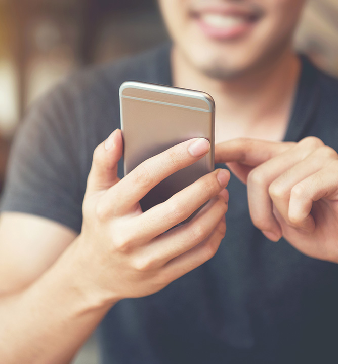 closeup of somebody using a phone